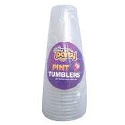 12 x Time To Party Plastic Pint Tumblers 12 Pack
