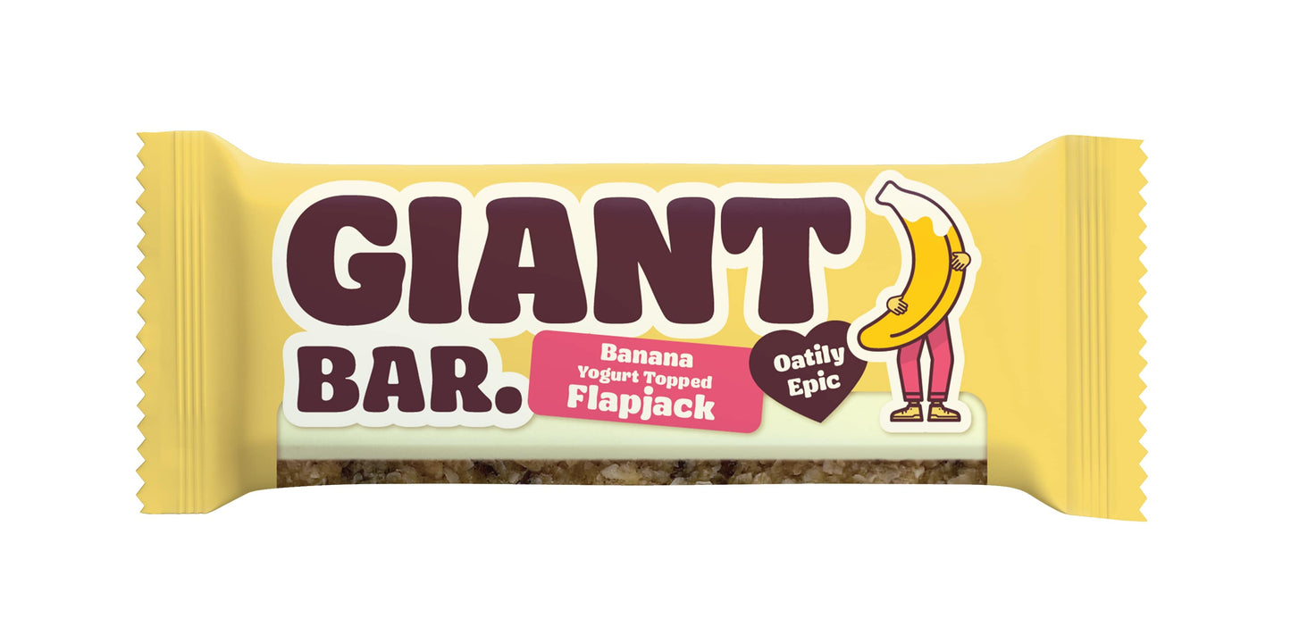 20 x Ma Baker Giant Bar Banana Yogurt Topped Flapjack - 90g