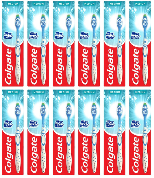 12 x Colgate Max White Medium Toothbrush Single