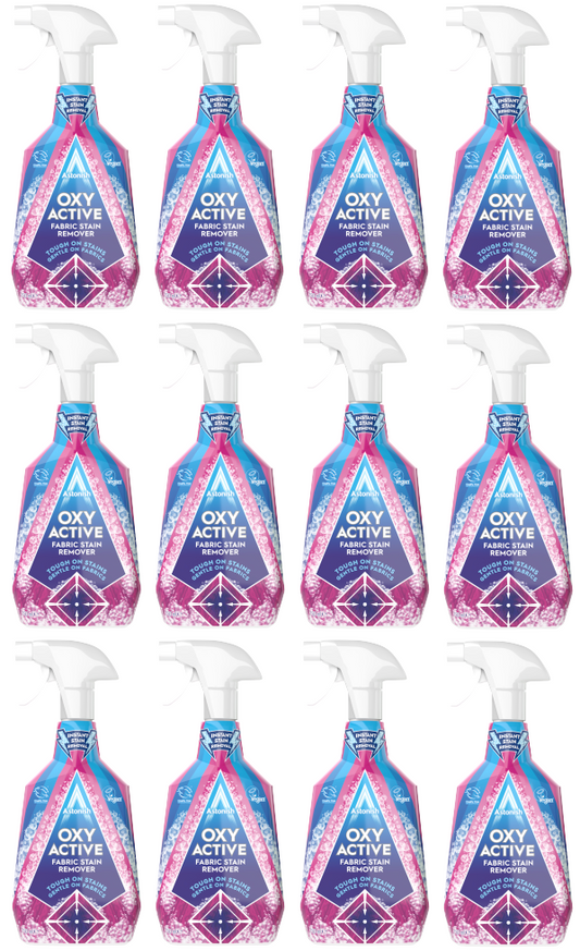 12 x Astonish Oxy Active Fabric Stain Remover - 750Ml