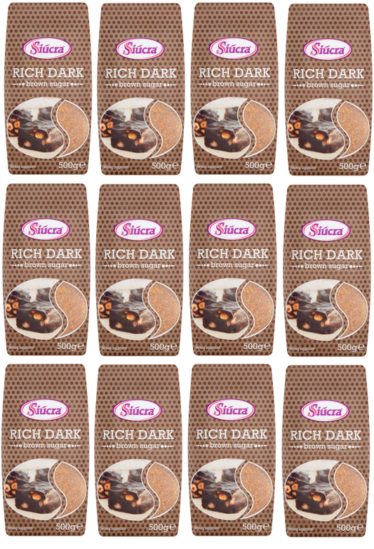 12 x Siúcra Rich Dark Brown Sugar 500G