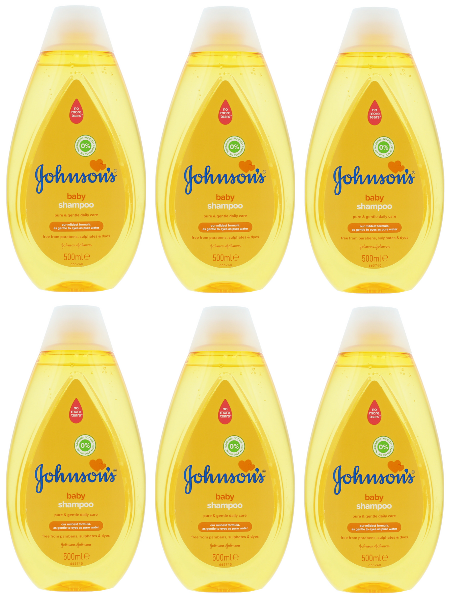 6 x Johnsons Baby Shampoo  - 500ML