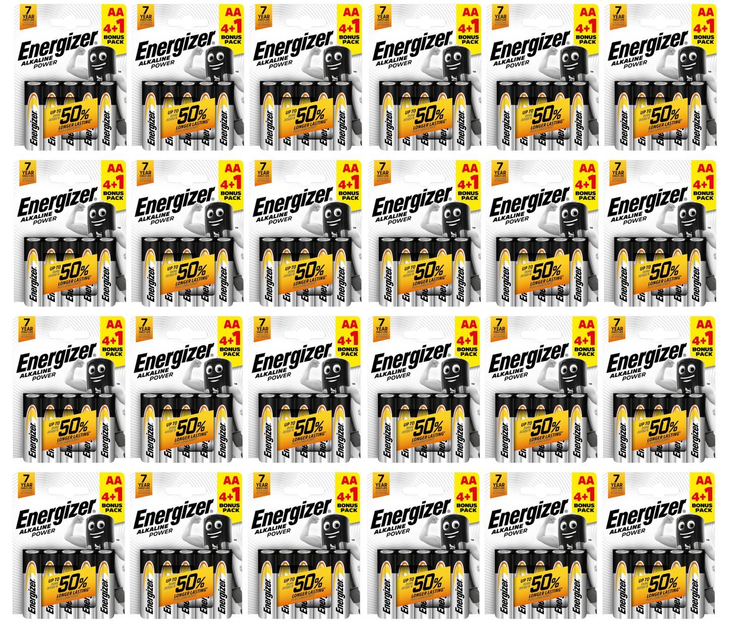 24 x Energizer Power Batteries Aaa 4+1 Free - 5 PACK