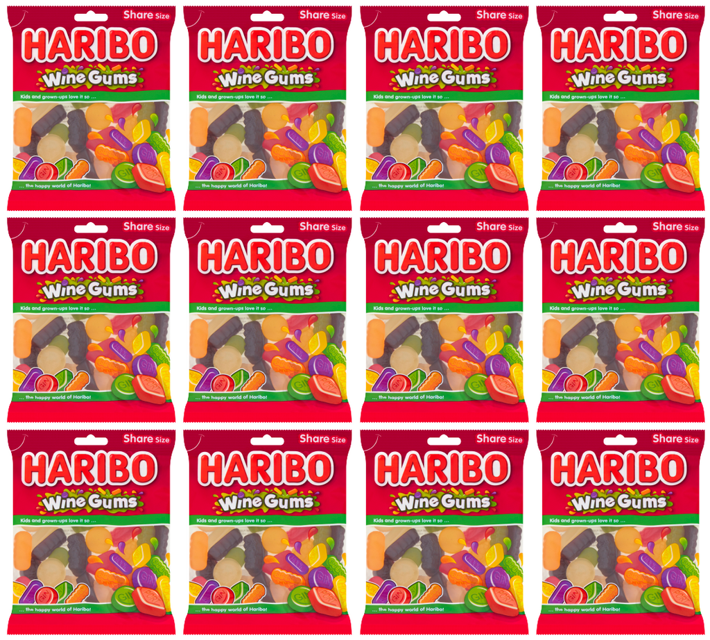 12 x Haribo Wine Gums 160Gm