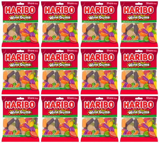 12 x Haribo Wine Gums 160Gm