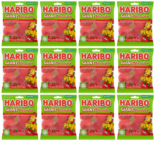 12 x Haribo Giant Strawbs 160Gm