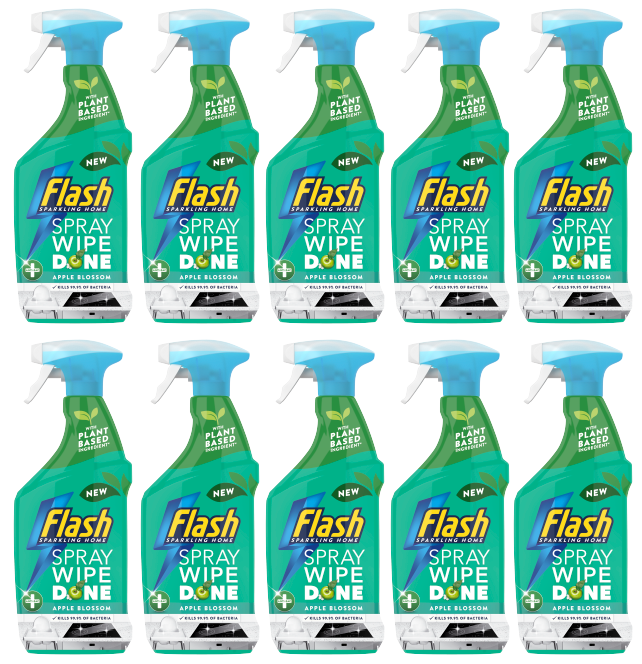 10 x Flash Spray Wipe Done Apple Blossom  - 800ML