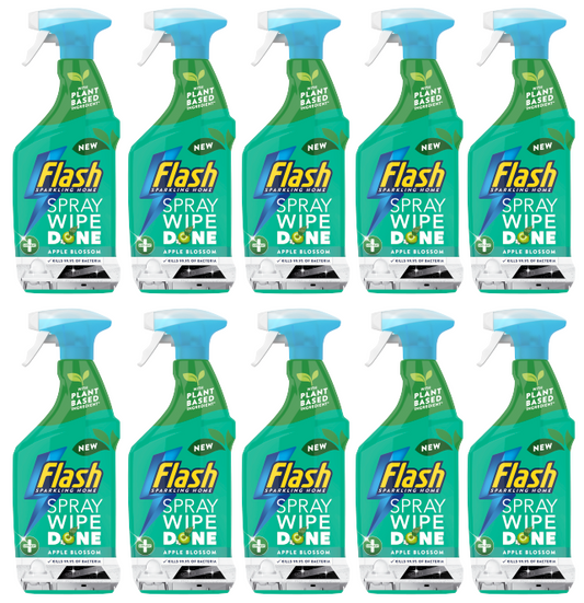10 x Flash Spray Wipe Done Apple Blossom  - 800ML
