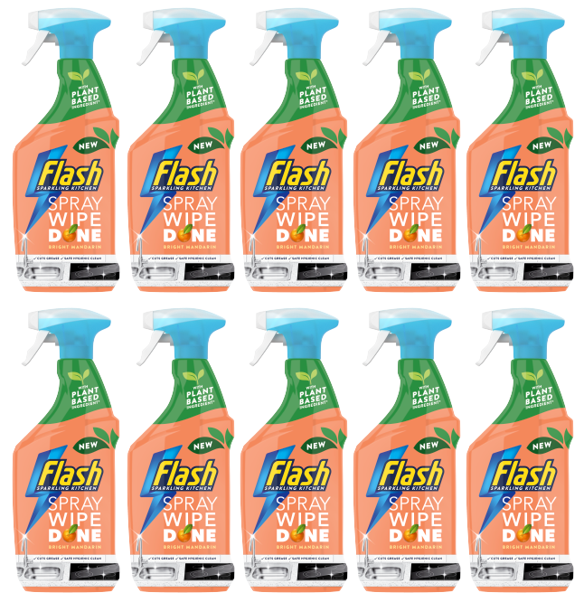 10 x Flash Spray Wipe Done Mandarin - 800ML
