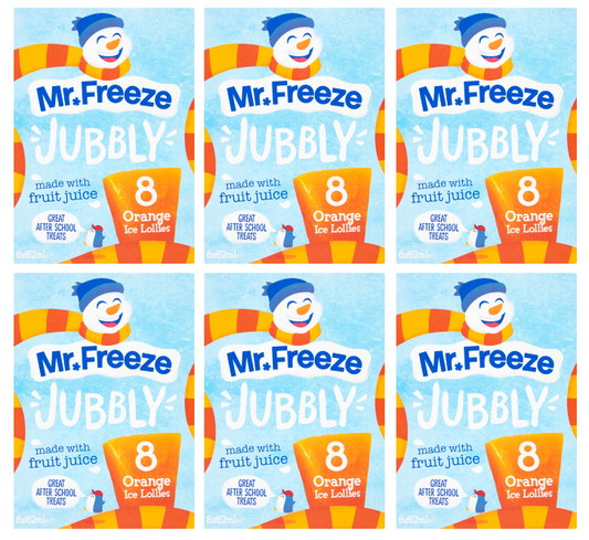 6 X Mr Freeze Jubbly Orange Ice Lollies 8Pk 8X62Mls