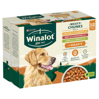 4 x Winalot Dog Meaty Chunks Gravy Selection  - 12X100GM