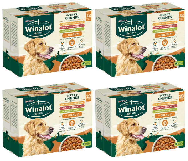 4 x Winalot Dog Meaty Chunks Gravy Selection  - 12X100GM