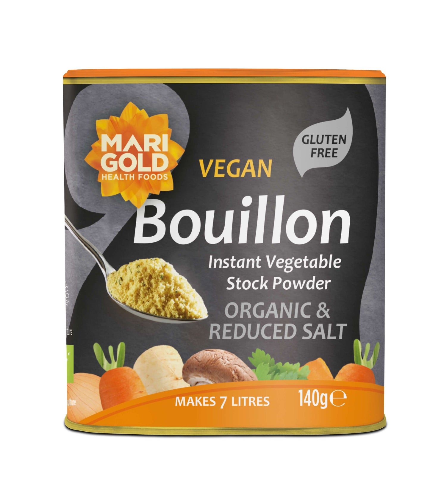 Marigold Organic Less Salt Veg Bouillon Grey - 140g