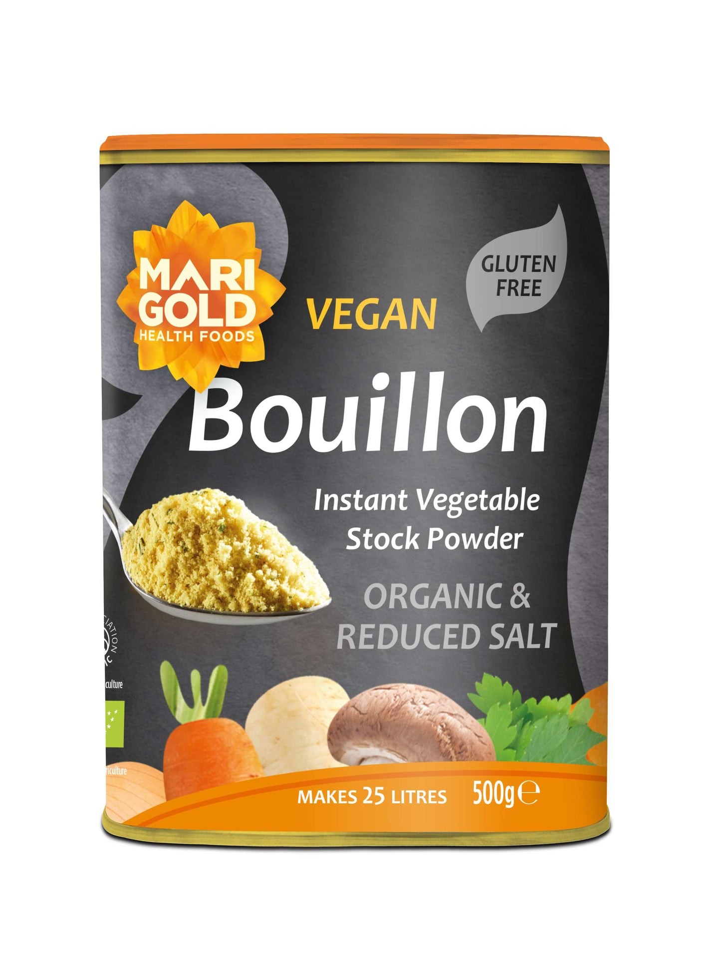 Marigold Organic Less Salt Veg Bouillon Grey - 500g