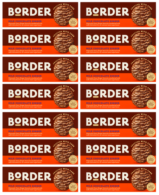 14 X Border Biscuits Milk Chocolate Ginger 150G