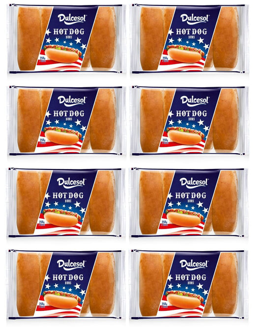 8 x Dulcesol Hot Dog Buns 4 Pack - 250Gm