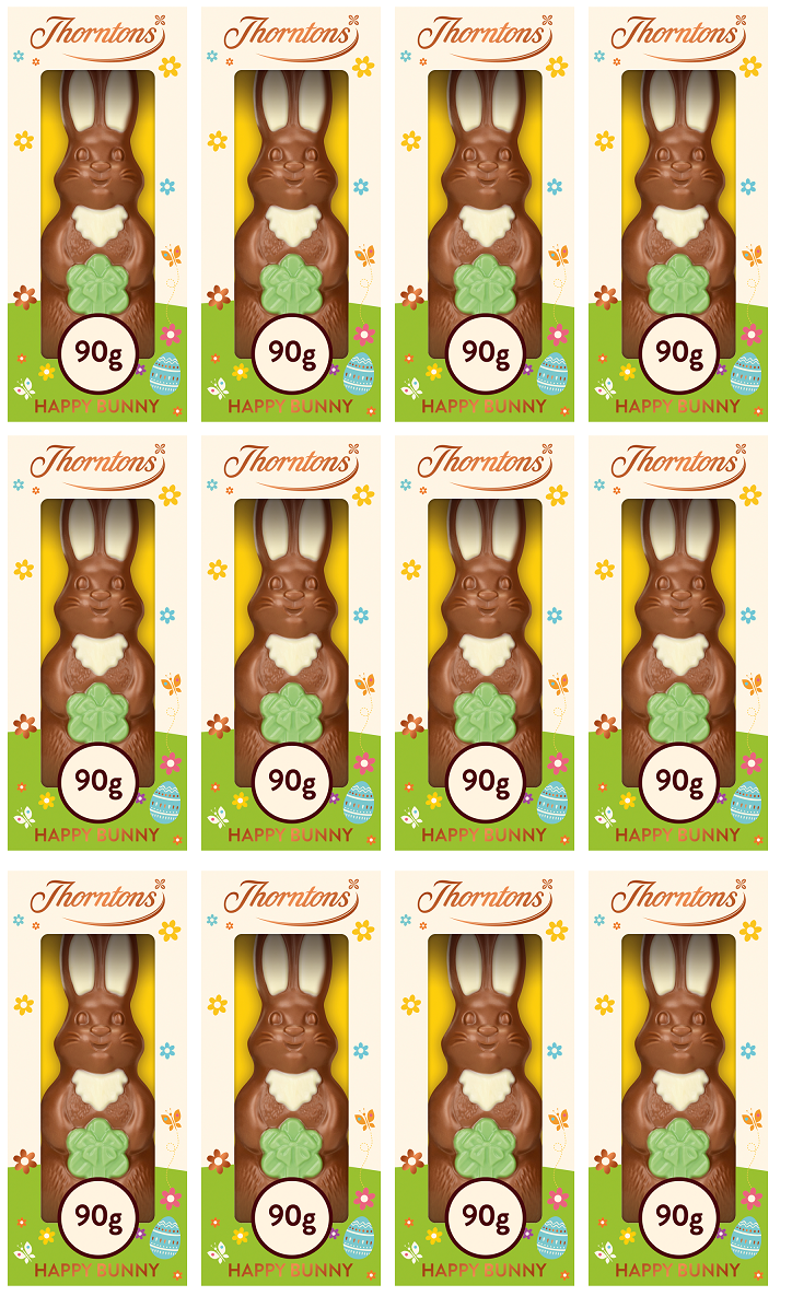12 x Thorntons Milk Chocolate Easter Bunny Model - 90GM