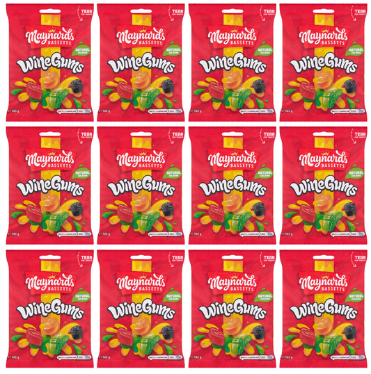 12 x Maynard Bassett Wine Gums - 165GM