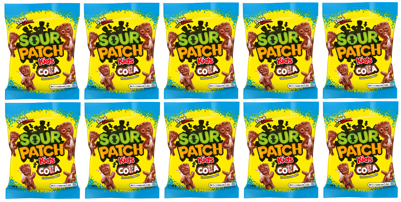 10 X Sour Patch Cola Sugar Free 140G
