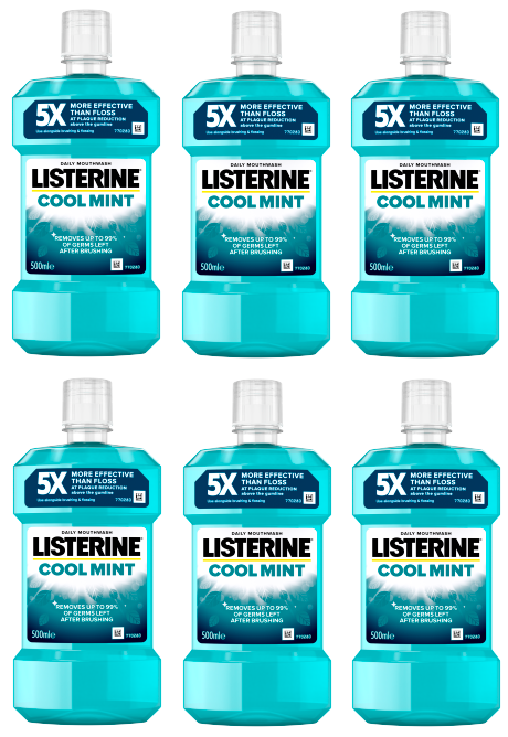6 x Listerine Cool Mint - 500Ml