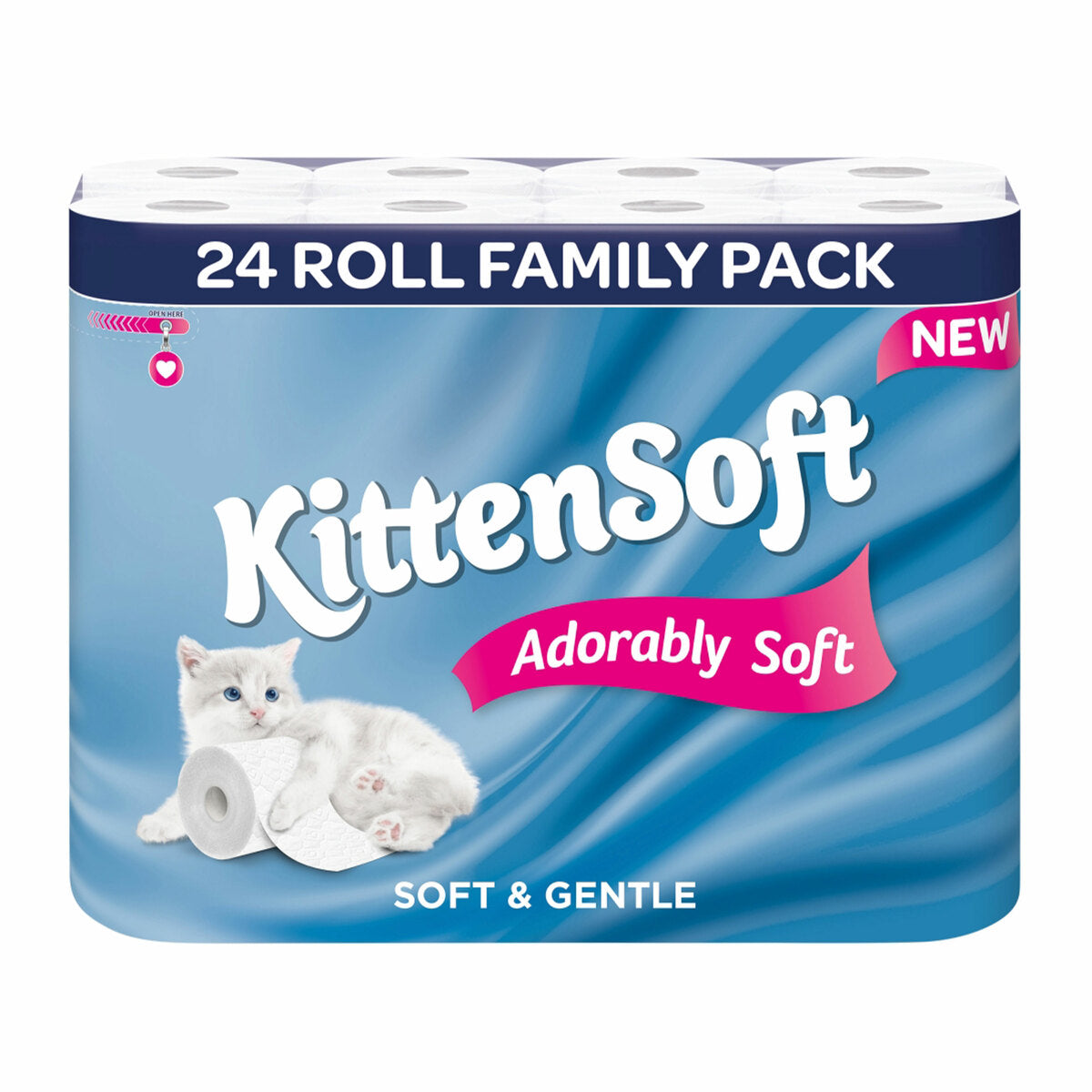 3 x Kittensoft Toilet Roll Adorably Soft White 24Pk