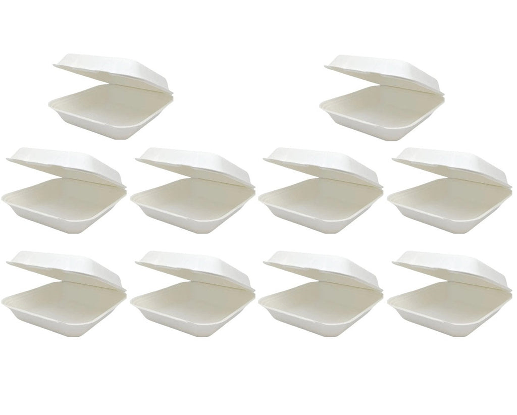12 x Bagasse Meal Box Rectangle 7In
