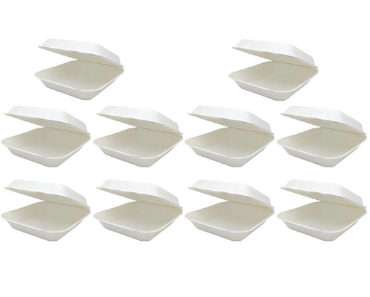 12 x Bagasse Meal Box Rectangle 7In