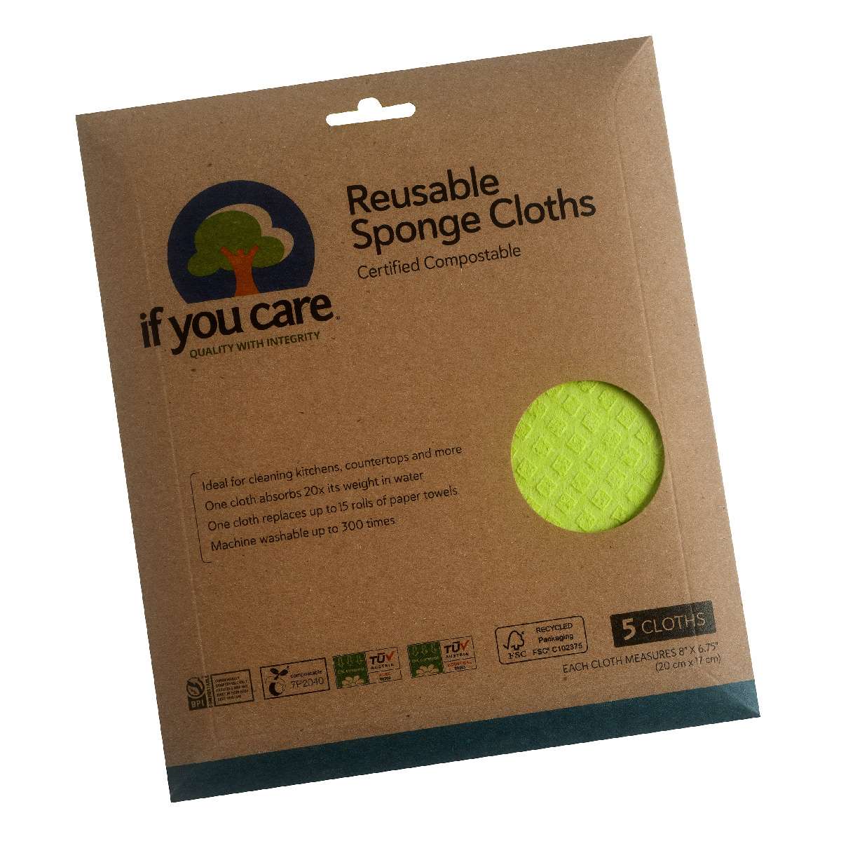 If You Care Certified Compostable Sponge Cloths - 1pc