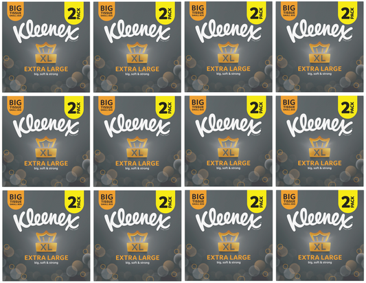 12 X Kleenex Extra Large Tissues Compact 2 PACK