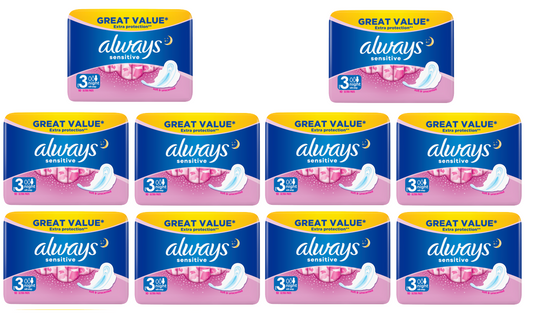 10 x Always Sensitive Night - 10 Pack