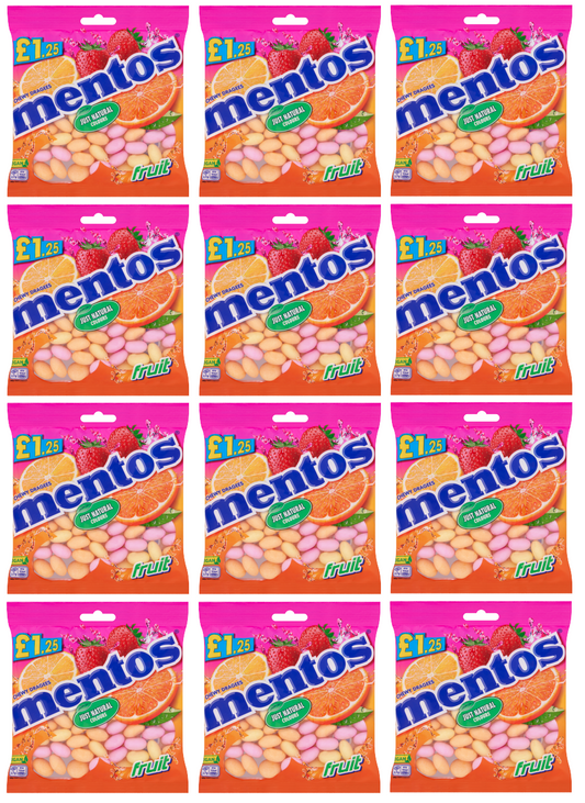 12 X Mentos Fruit Bag 135G