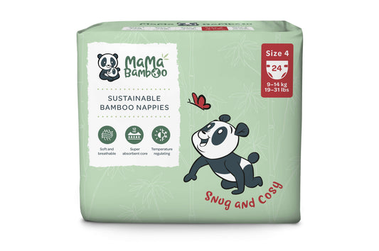 Mama Bamboo Eco Nappies - Size 4 (Large) - 26pc