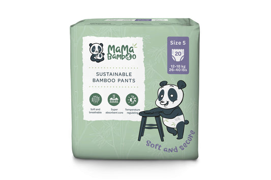Mama Bamboo Eco Nappy Pants - Size 5+ (Large Plus) - 20pc