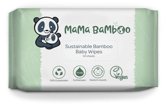 Mama Bamboo Eco Baby Wipes - 60pc