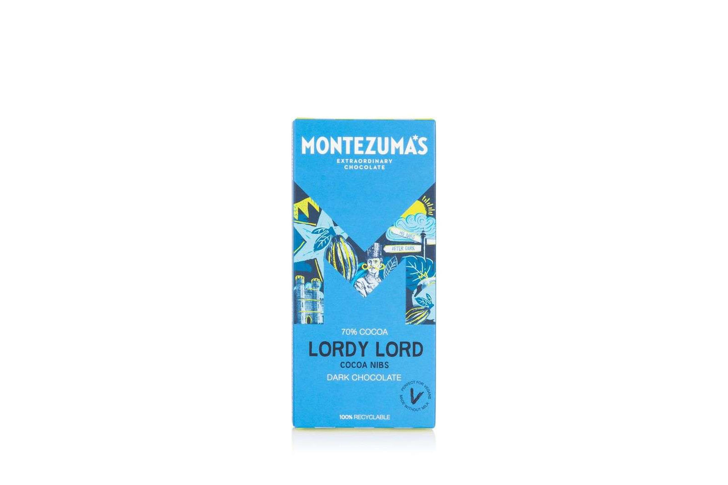 12 x Montezuma Lordy Lord - Dark with Cocoa Nibs - 90g