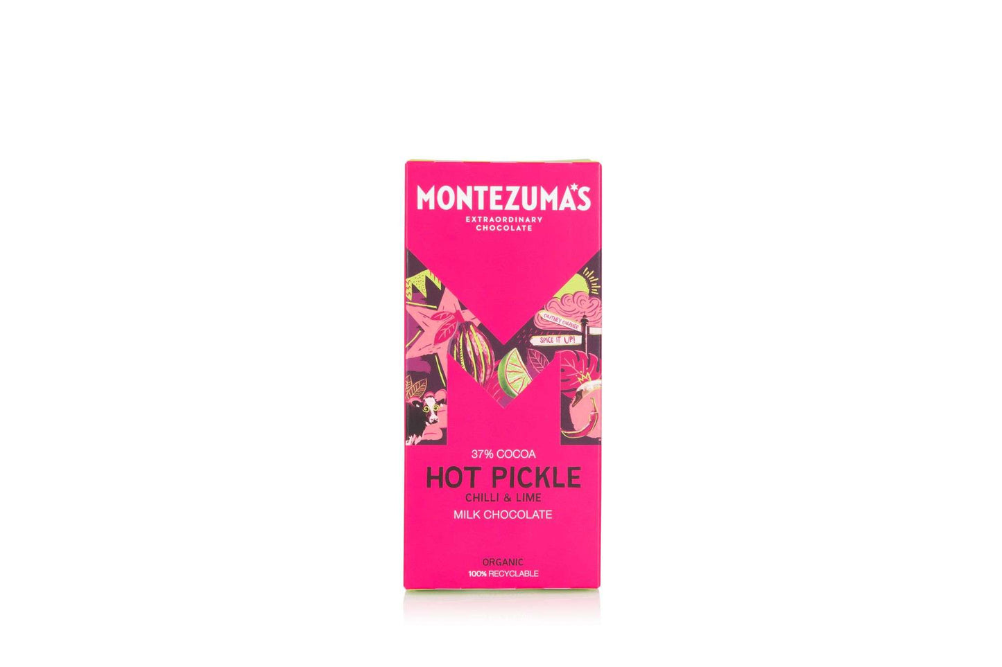 12 x Montezuma Hot Pickle - Milk with Chilli & Lime - 90g