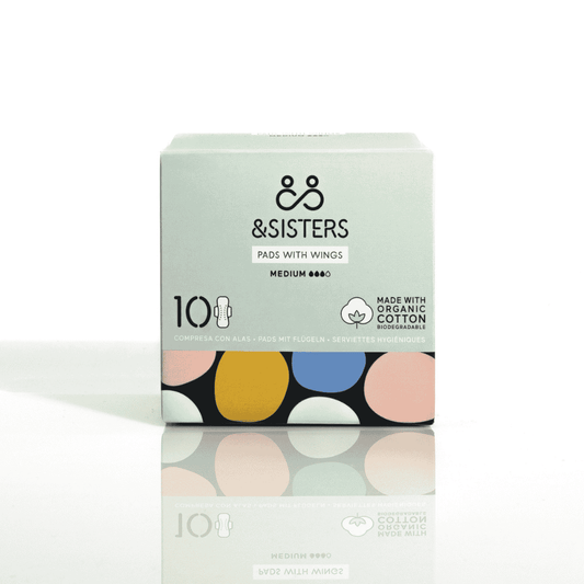 &Sisters Medium Organic Pads with Wings - 10pc