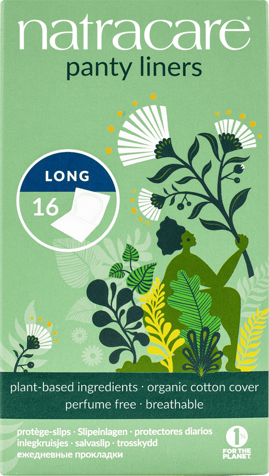 Natracare Panty Liners - Long, Wrapped - 16pc