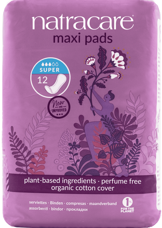 Natracare Super Maxi Pads - 12pc