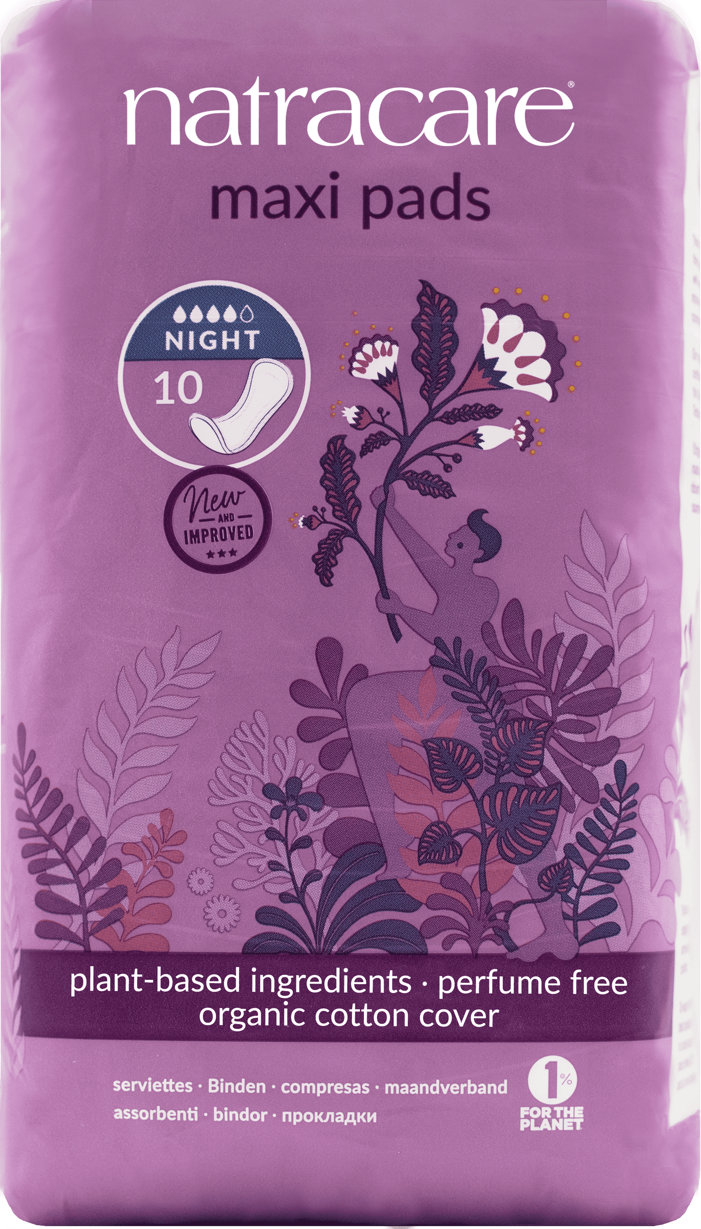 Natracare Night Time Maxi Pads - 10pc