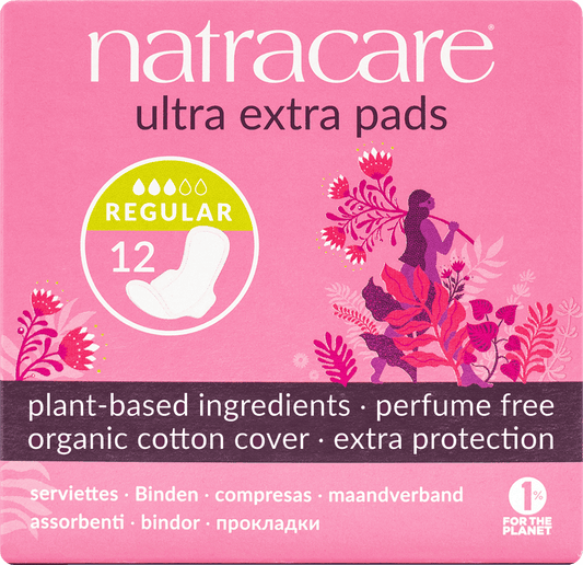 Natracare Ultra Extra Pads Regular w/wings - 12pc