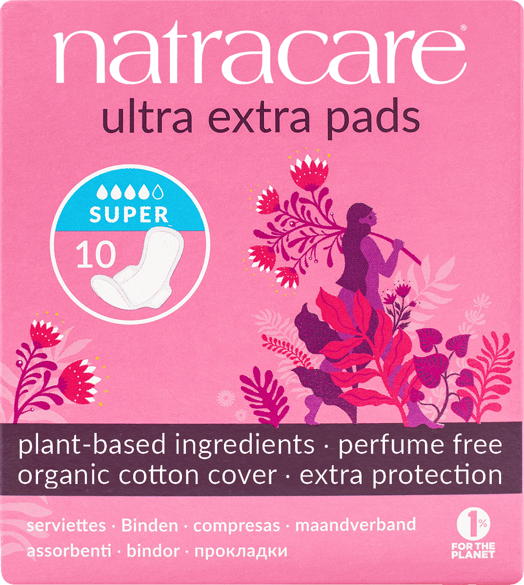 Natracare Ultra Extra Pads Super w/wings - 10pc