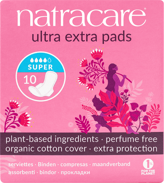 Natracare Ultra Extra Pads Super w/wings - 10pc