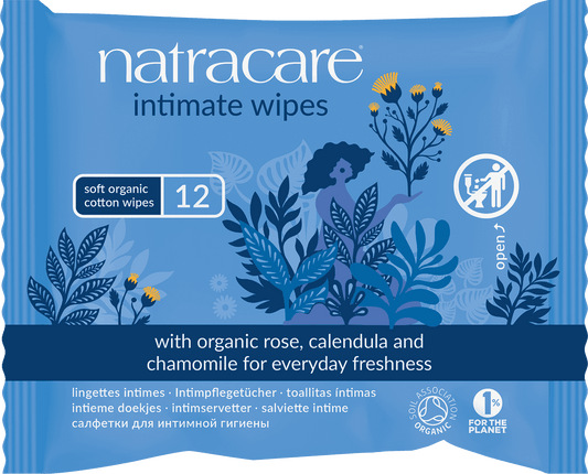 Natracare Organic Intimate Wipes - 12pc