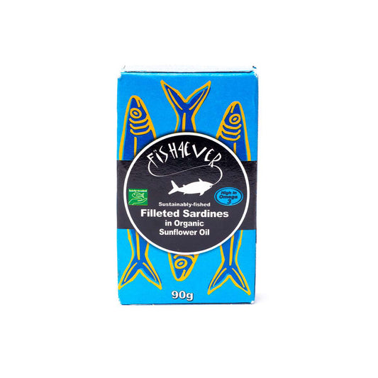 Fish4ever Filleted sardines in org sunflower oil - 90g