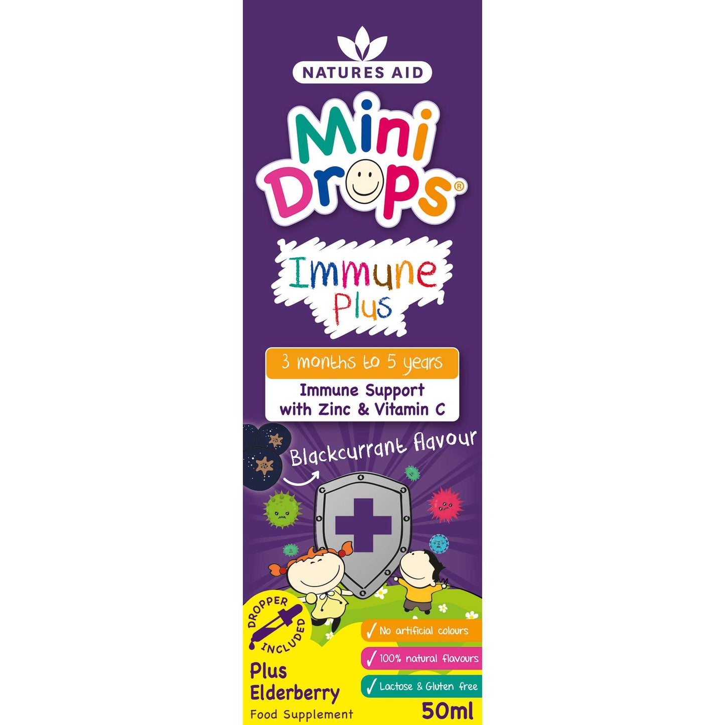Natures Aid Mini Drops Immune Plus - 50ml