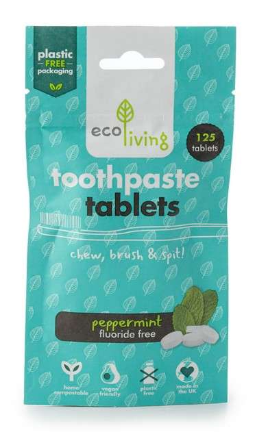 Ecoliving Toothpaste Tablets 125 pack (Flouride) - 1pc