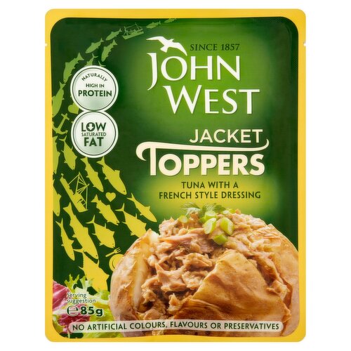 20 x John West Jacket Toppers Tuna With A French Style Dressing 85G