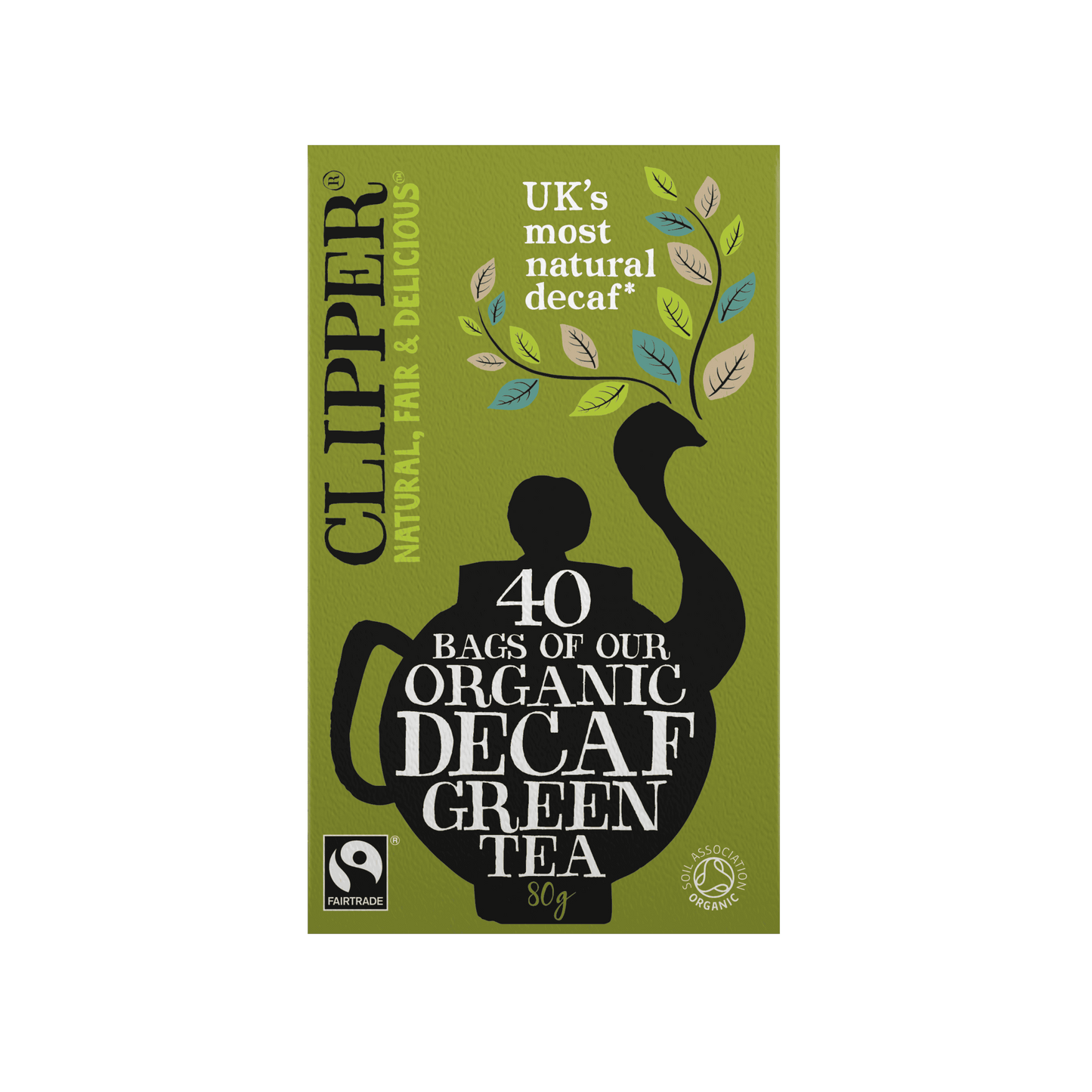 Clipper Fairtrade Organic Decaf Green Tea Bags - 80g