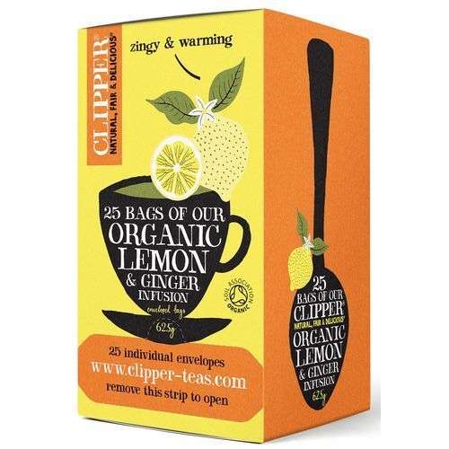 Clipper Organic Infusion Lemon & Ginger 25 Envelopes - 62g